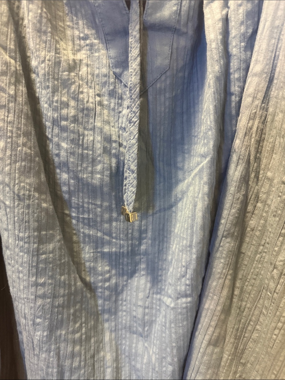 Anthropologie Women’s Blue off the shoulder oversized peasant dress Med EUC - Picture 3 of 7